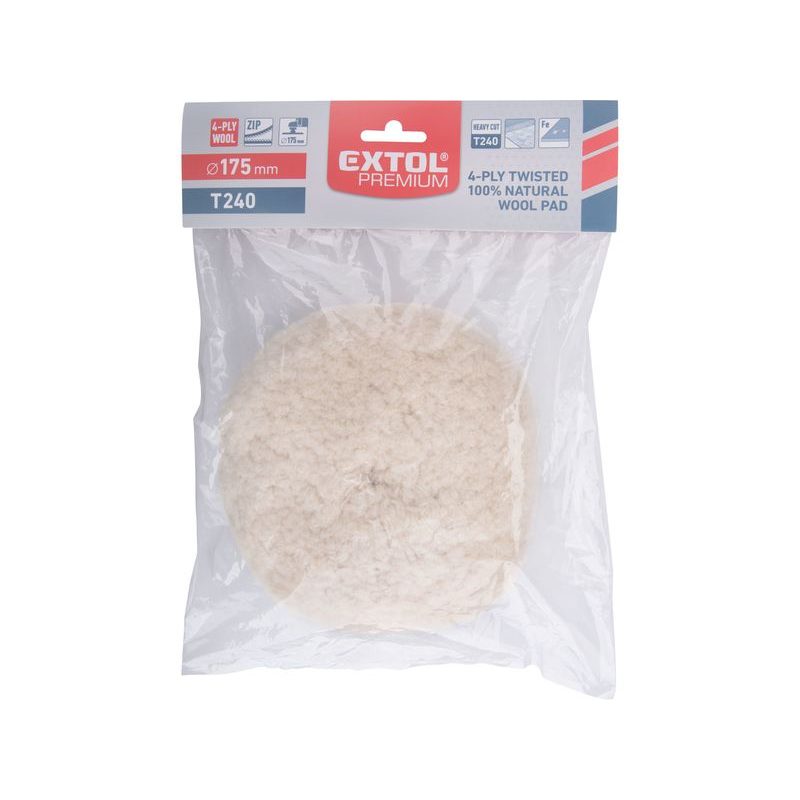 EXTOL PREMIUM KOTOUČ LEŠTÍCÍ VLNĚNÝ, T240, ⌀190MM, 4PLY 100% VLNA, SUCHÝ ZIP ⌀150MM, 8804575 - PRO LEŠTIČKY - PŘÍSLUŠENSTVÍ