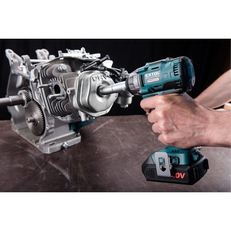 EXTOL INDUSTRIAL UTAHOVÁK RÁZOVÝ 1/2" AKU SHARE20V, 250NM, BRUSHLESS, 20V LI-ION, 2AH, 8791810 - RÁZOVÝ UTAHOVÁK 20 - 60 V - AKU NÁŘADÍ