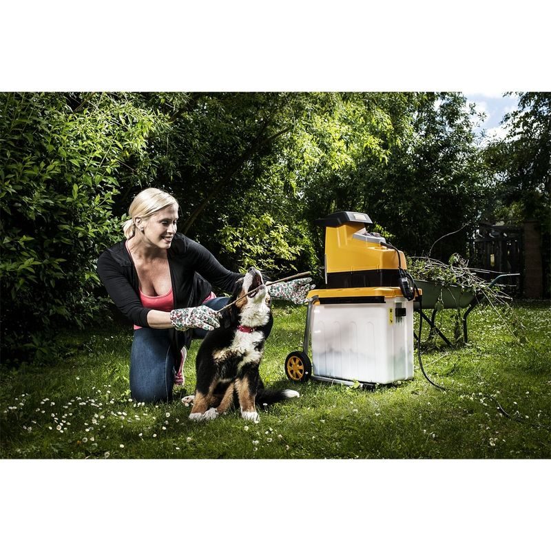 RIWALL PRO RES 3044 B ELEKTRICKÝ VÁLCOVÝ DRTIČ 3000 W S TRANSPARENTNÍM BOXEM - DRTIČ S ELEKTRICKÝM MOTOREM - ZAHRADA