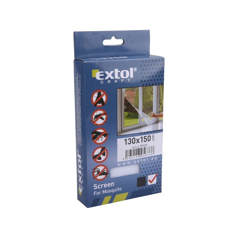EXTOL CRAFT SÍŤ OKENNÍ PROTI HMYZU, 130X150CM, BÍLÁ, PES, 99122 - OKENNÍ SÍTĚ PROTI HMYZU - DŮM A DOMÁCNOST, ELEKTRO..