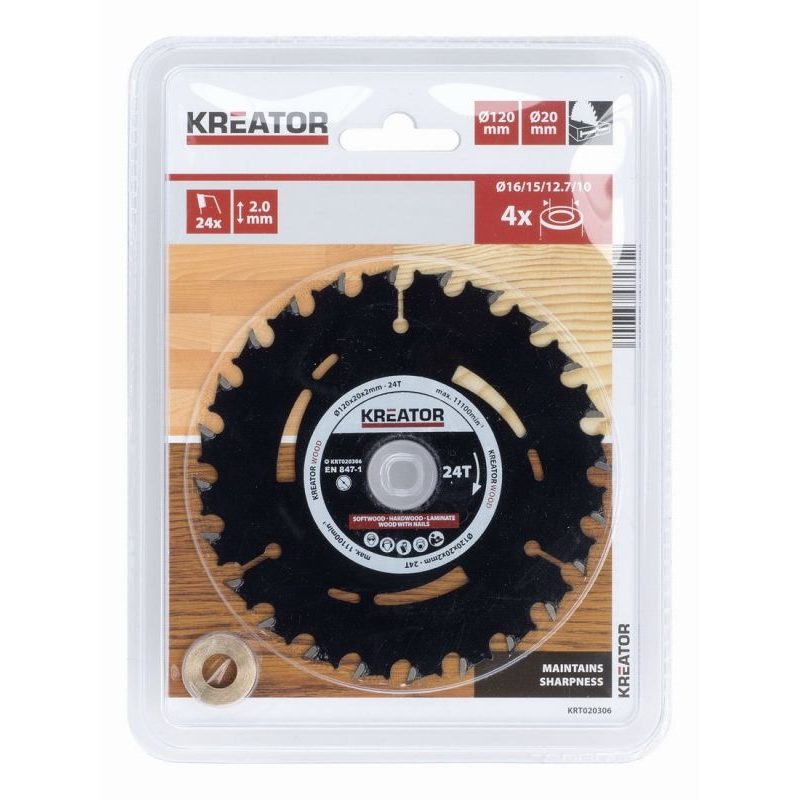 KREATOR KRT020306 PILOVÝ KOTOUČ PRO PONORNÉ PILY 120MM, 24T - PRO PONORNÉ PILY - PŘÍSLUŠENSTVÍ