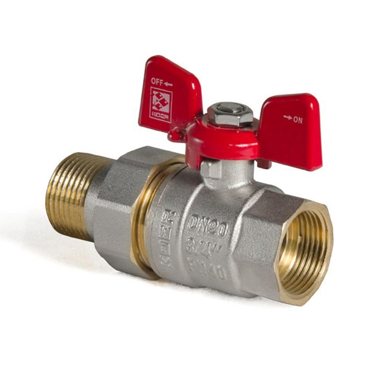 KULOVÝ KOHOUT SE ŠROUBENÍM, PŘÍMÝ, MOTÝL, ČERVENÝ, KR.227 3/4"FM | KR.227 3/4"FM PROCRAFT - PŘÍSLUŠENSTVÍ (KOHOUTY, ŠROUBENÍ,...) - SANITA