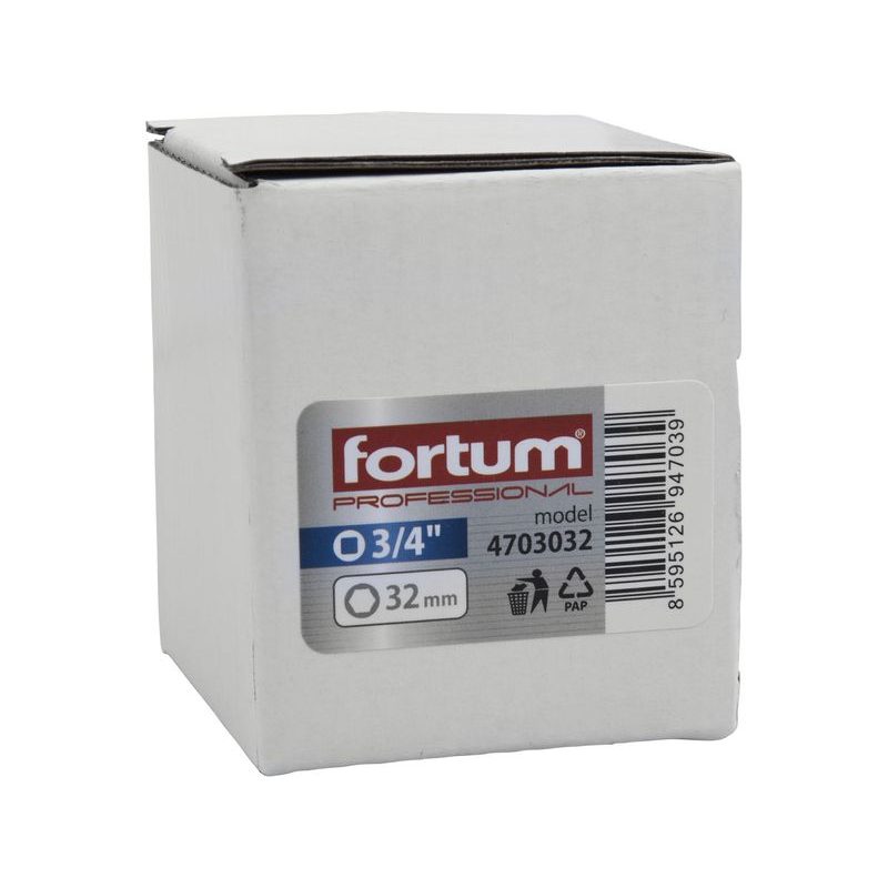 FORTUM HLAVICE NÁSTRČNÁ RÁZOVÁ 3/4", 32MM, L 54MM, CRMOV, 4703032 - RÁZOVÉ HLAVICE - RUČNÍ NÁŘADÍ