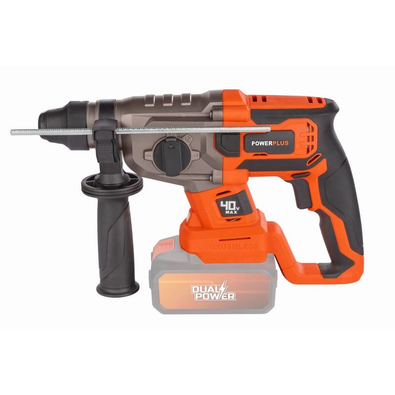 POWERPLUS POWDP15680 AKU KOMBINOVANÉ KLADIVO 40V BEZUHLÍKOVÉ (BEZ AKU) - AKU VRTACÍ, SEKACÍ A KOMBINOVANÁ KLADIVA - AKU NÁŘADÍ