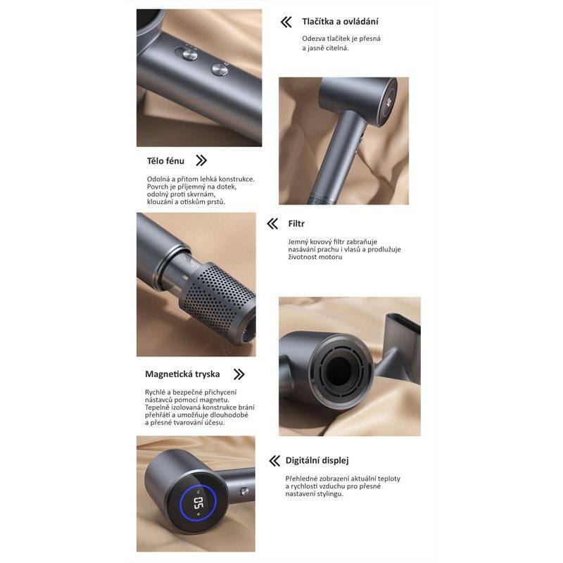 GLOX GLOXD3GSET FÉN NA VLASY S IONIZÁTOREM - ELEKTRO - DŮM A DOMÁCNOST, ELEKTRO..