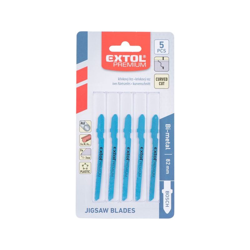 EXTOL PREMIUM PLÁTKY DO PŘÍMOČARÉ PILY 5KS, 57X1,5MM, BI-METAL, 8805201 - PILOVÉ LISTY PLÁTKY DO PŘÍMOČARKY - PŘÍSLUŠENSTVÍ
