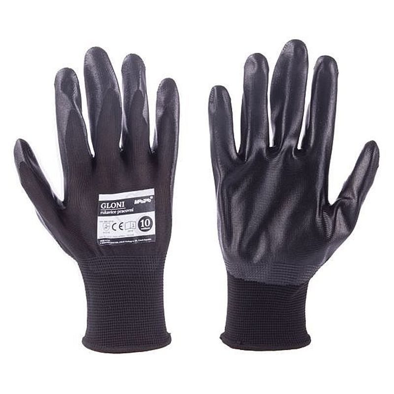 POVRSTVENÉ RUKAVICE GLONI ČERNÉ, V. 10" - PRACOVNÍ RUKAVICE - PŘÍSLUŠENSTVÍ