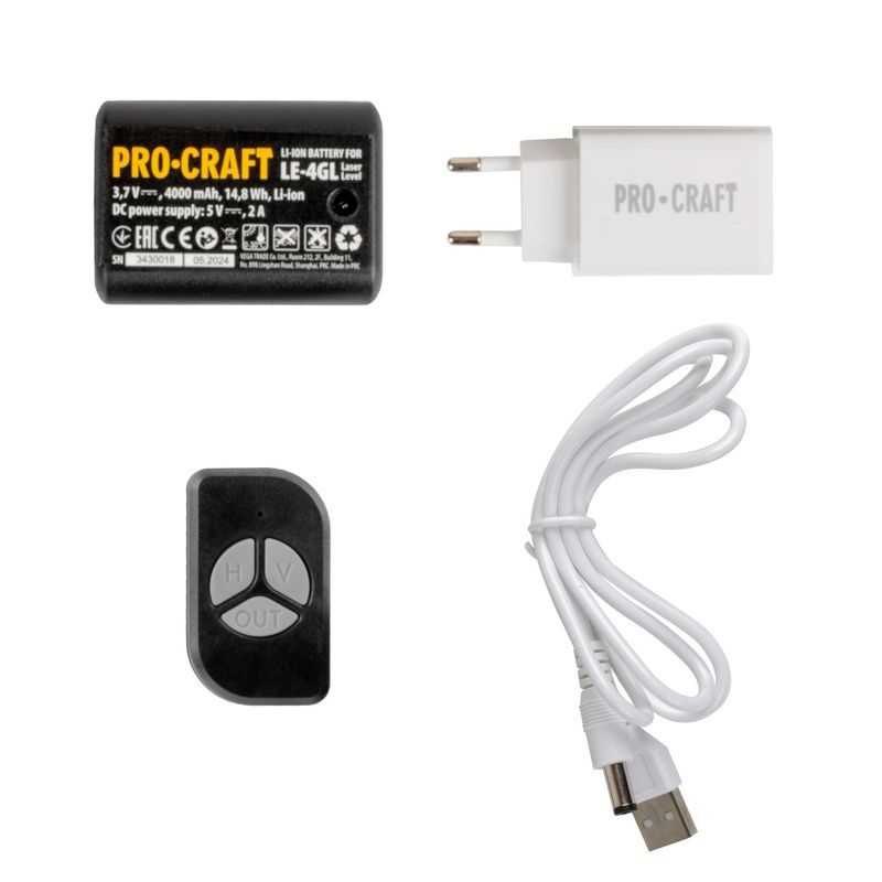 LASER ZELENÝ LINIOVÝ, KŘÍŽOVÝ SAMONIVELAČNÍ PROCRAFT LE-4GL | LE-4GL PROCRAFT - LINIOVÉ LASERY - MĚŘÍCÍ TECHNIKA