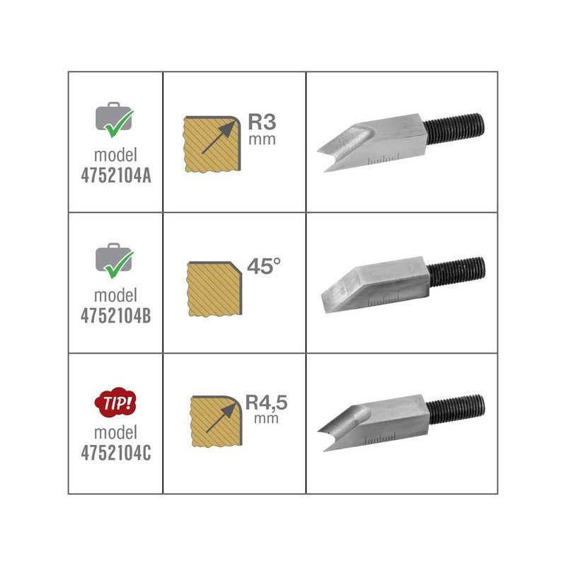 FORTUM HOBLÍK NA SRÁŽENÍ HRAN NASTAVITELNÝ, 2NOŽOVÉ PROFILY (45° - R3MM/1/8"), 4752104 - RUČNÍ HOBLÍKY - RUČNÍ NÁŘADÍ