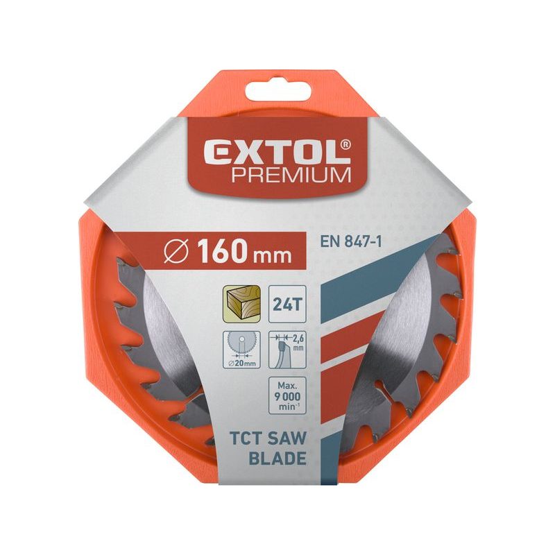 EXTOL PREMIUM KOTOUČ PILOVÝ S SK PLÁTKY, O 160X2,6X20MM, 24T, 8803213 - PRŮMĚR 150, 160 A 165 - PŘÍSLUŠENSTVÍ