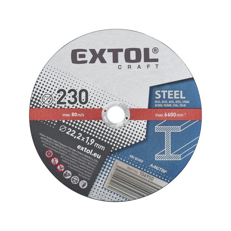 EXTOL CRAFT KOTOUČE ŘEZNÉ NA KOV, 5KS, O 230X1,9X22,2MM, 106950 - ŘEZNÝ KOTOUČ 230 MM - PŘÍSLUŠENSTVÍ