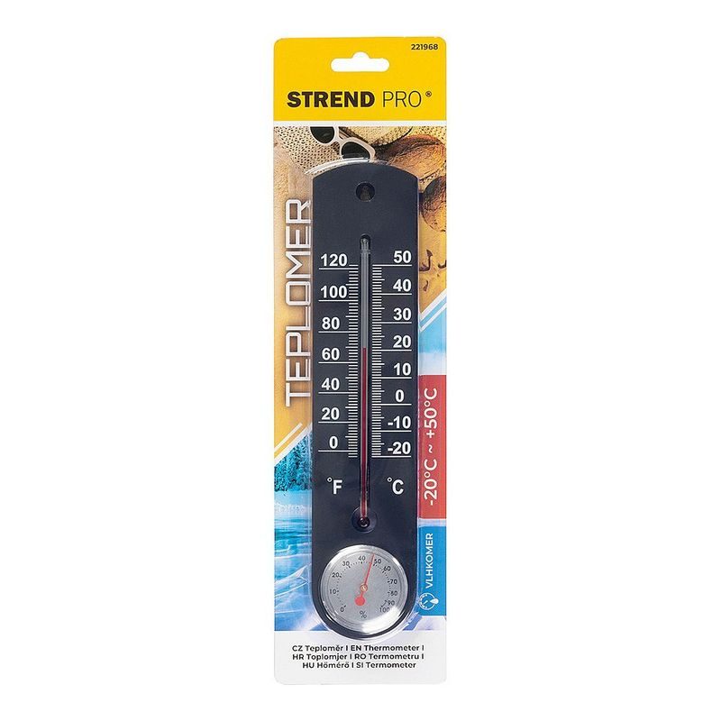 TEPLOMĚR S VLHKOMĚREM 250X55X12MM - MĚŘIČE TEPLOTY - MĚŘÍCÍ TECHNIKA