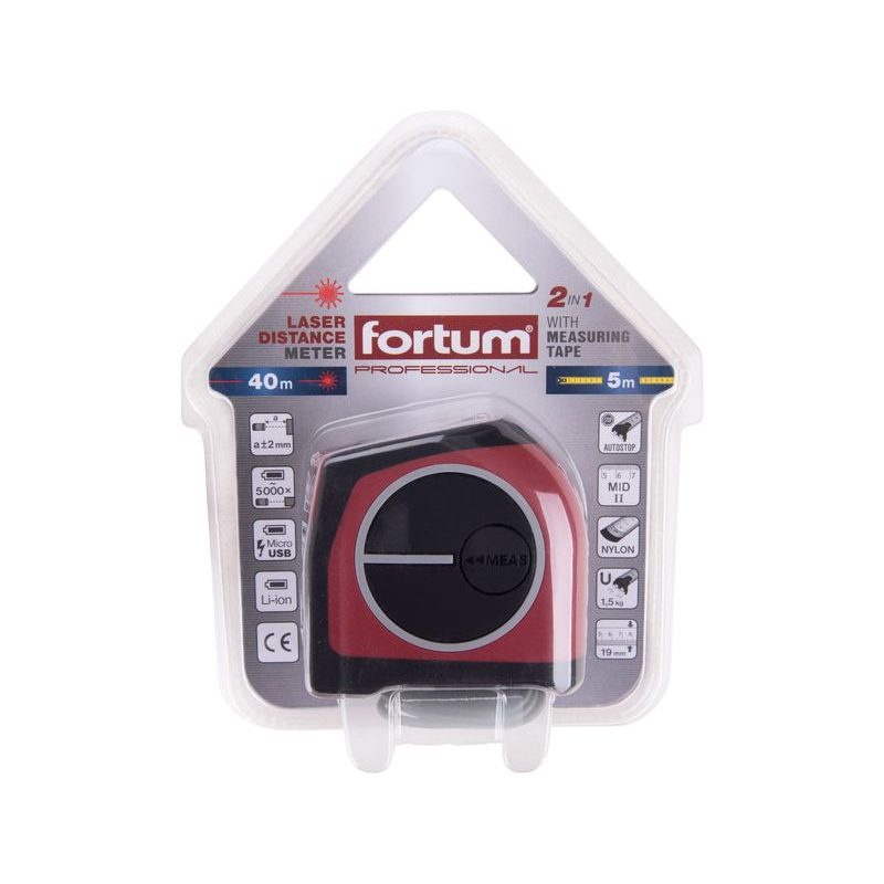 FORTUM METR LASEROVÝ 40M V KOMBINACI S 5M SVINOVACÍM, 4780275 - SVINOVACÍ METRY - MĚŘÍCÍ TECHNIKA