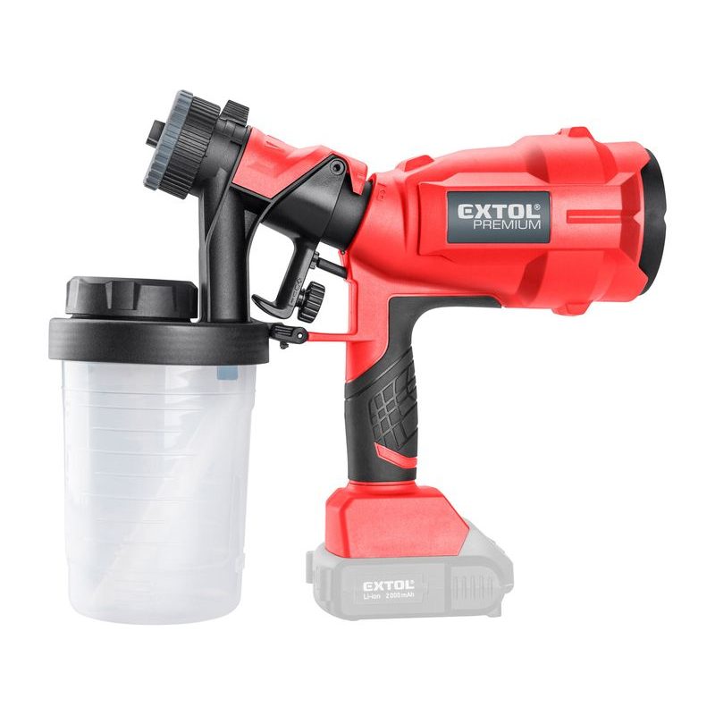 EXTOL PREMIUM 8891863 PISTOLE STŘÍKACÍ HVLP AKU SHARE20V, 20V LI-ION, BEZ BATERIE A NABÍJEČKY, 8891863 - AKU SPECIALITY - AKU NÁŘADÍ
