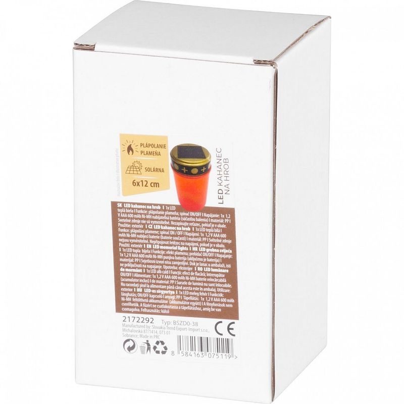 KAHAN S LED SVÍČKOU SOLÁRNÍ NABÍJENÍ, ČERVENÝ MAGICHOME TG-62, NA HROB, - SVÍČKY, SVÍCNY A JINÉ - DŮM A DOMÁCNOST, ELEKTRO..