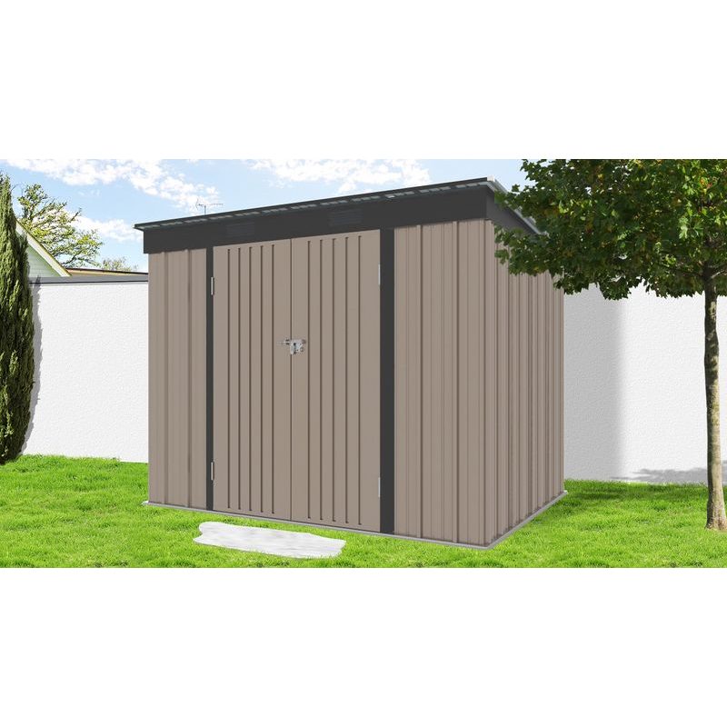 RIWALL PRO RMSP 6X8 BROWN ZAHRADNÍ DOMEK KOVOVÝ 2,4 X 1,8 M S PULTOVOU STŘECHOU HNĚDÝ - ZAHRADNÍ DOMKY - DŮM A DOMÁCNOST, ELEKTRO..