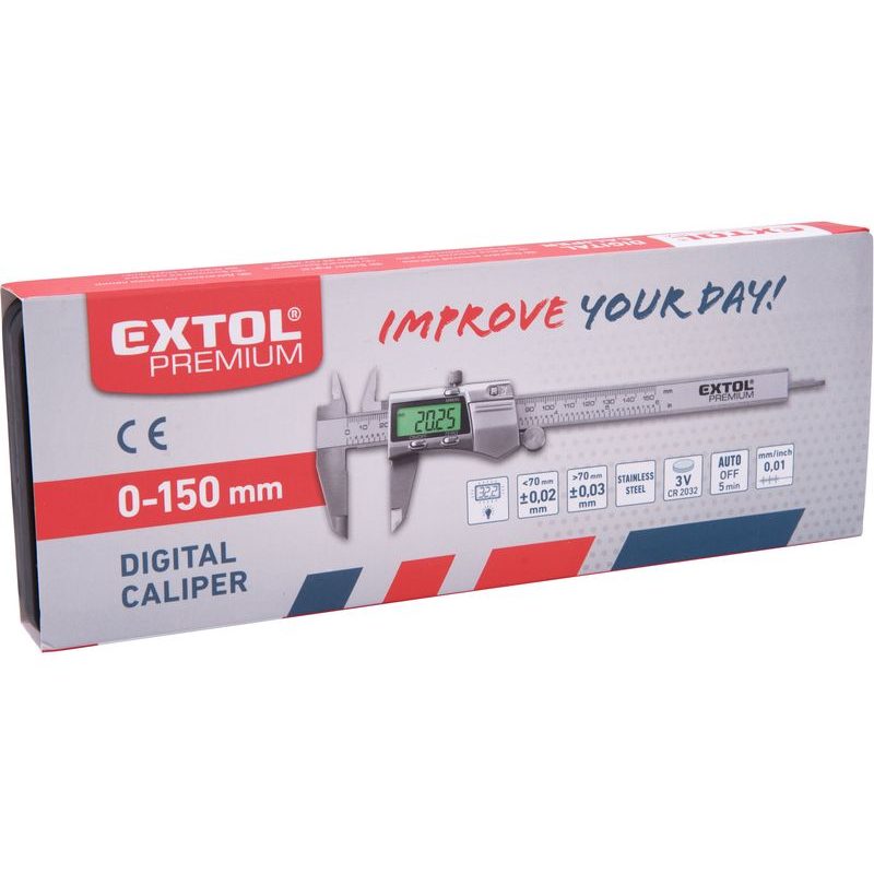 EXTOL PREMIUM MĚŘÍTKO POSUVNÉ DIGITÁLNÍ NEREZ, 0-150MM, PODSVÍCENÍ DISPLEJE, 8825226 - POSUVNÁ MĚŘÍTKA - MĚŘÍCÍ TECHNIKA
