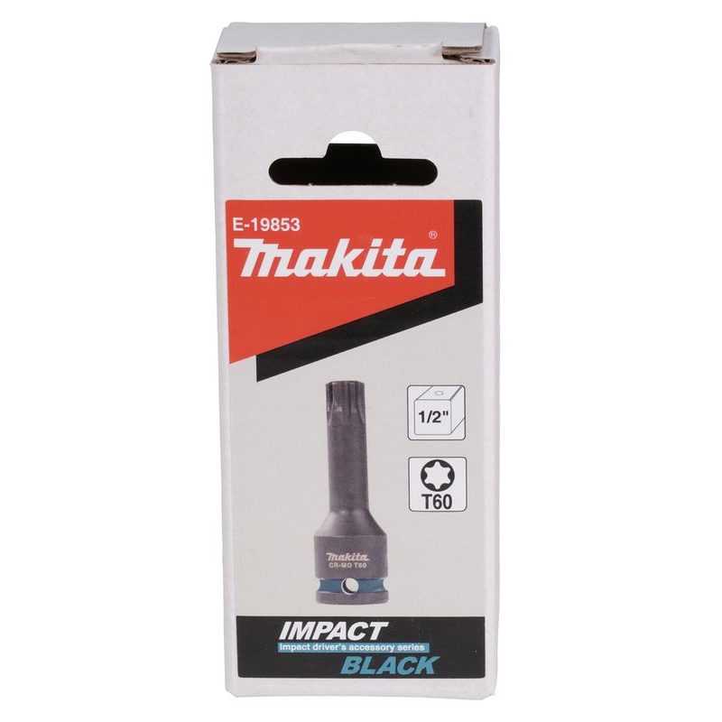 MAKITA E-19853 - BIT NÁSTRČNÝ 1/2", ČTYŘHRAN, IMPACT BLACK, T60 - NÁSTROJE ČTYŘHRAN 1/2" - MAKITA-SHOP
