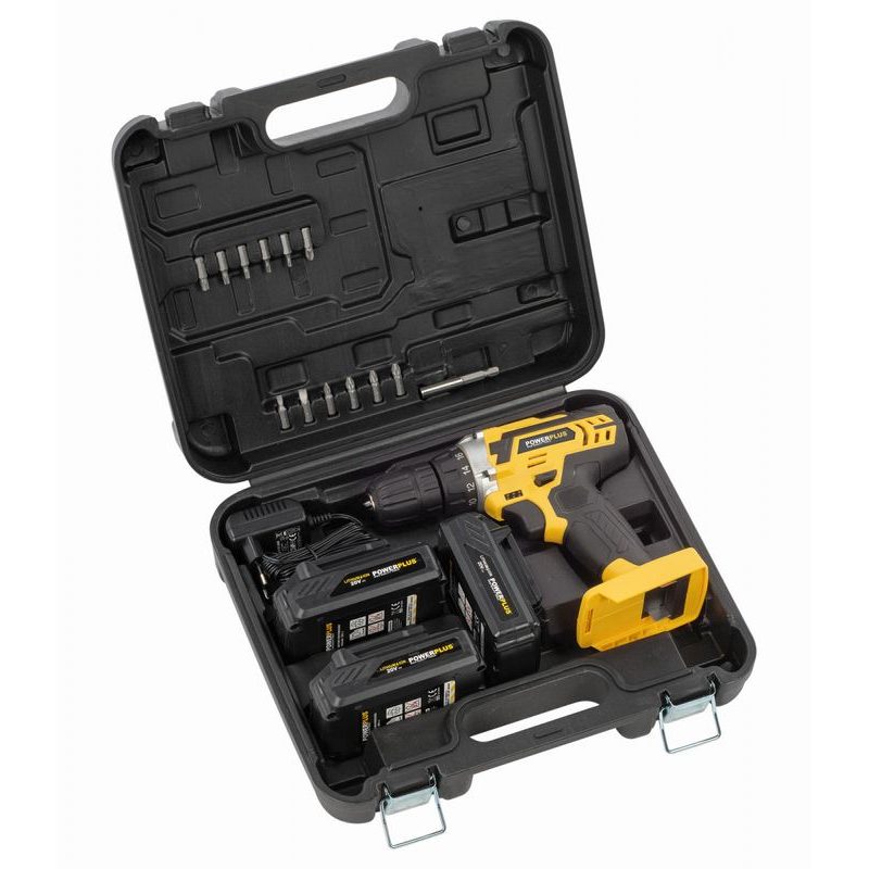 POWERPLUS POWX00501 AKU ŠROUBOVÁK / VRTAČKA 20V LI-ION 3BAT - AKU ŠROUBOVÁK 18V - 20V - AKU NÁŘADÍ