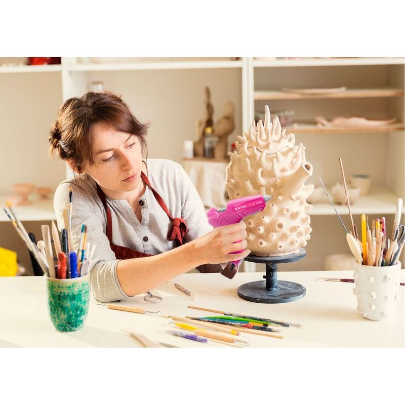 EXTOL LADY PISTOLE TAVNÁ LEPÍCÍ, ⌀11MM, 40W, RŮŽOVÁ, 422004 - LEPÍCÍ PISTOLE, TAVNÉ PISTOLE - ELEKTRICKÉ NÁŘADÍ