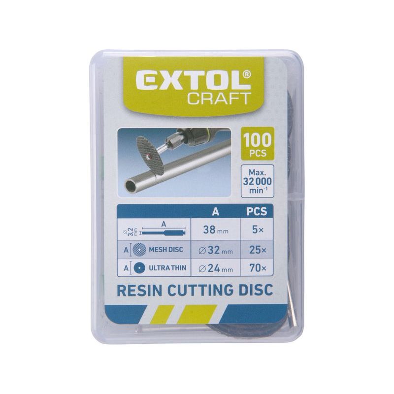 EXTOL CRAFT 903762 KOTOUČE ŘEZNÉ, SADA 100KS, 903762 - K PŘÍMÝM BRUSKÁM - PŘÍSLUŠENSTVÍ