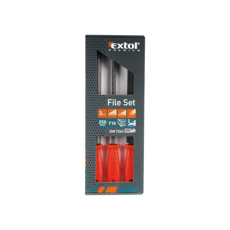 EXTOL PREMIUM RAŠPLE, SADA 3KS, 250MM, 8803790 - RAŠPLE - RUČNÍ NÁŘADÍ
