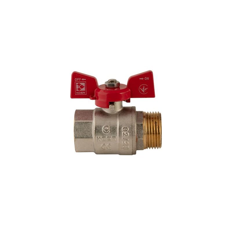KULOVÝ KOHOUT MOTÝL, ČERVENÝ, KR.218 1"FM | KR.218 1"FM PROCRAFT - PŘÍSLUŠENSTVÍ (KOHOUTY, ŠROUBENÍ,...) - SANITA