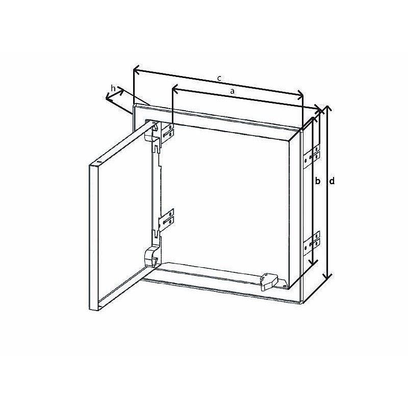 REVIZNÍ DVÍŘKA KOVOVÁ 300X300 S TLAČNÝM ZÁMKEM BÍLÁ - REVIZNÍ A VANOVÁ DVÍŘKA - DŮM A DOMÁCNOST, ELEKTRO..