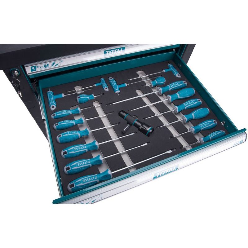 TOTAL DÍLENSKÝ VOZÍK S NÁŘADÍM, 162KS, INDUSTRIAL, THPTCS71621 - ZNAČKA TOTAL - ELEKTRICKÉ NÁŘADÍ