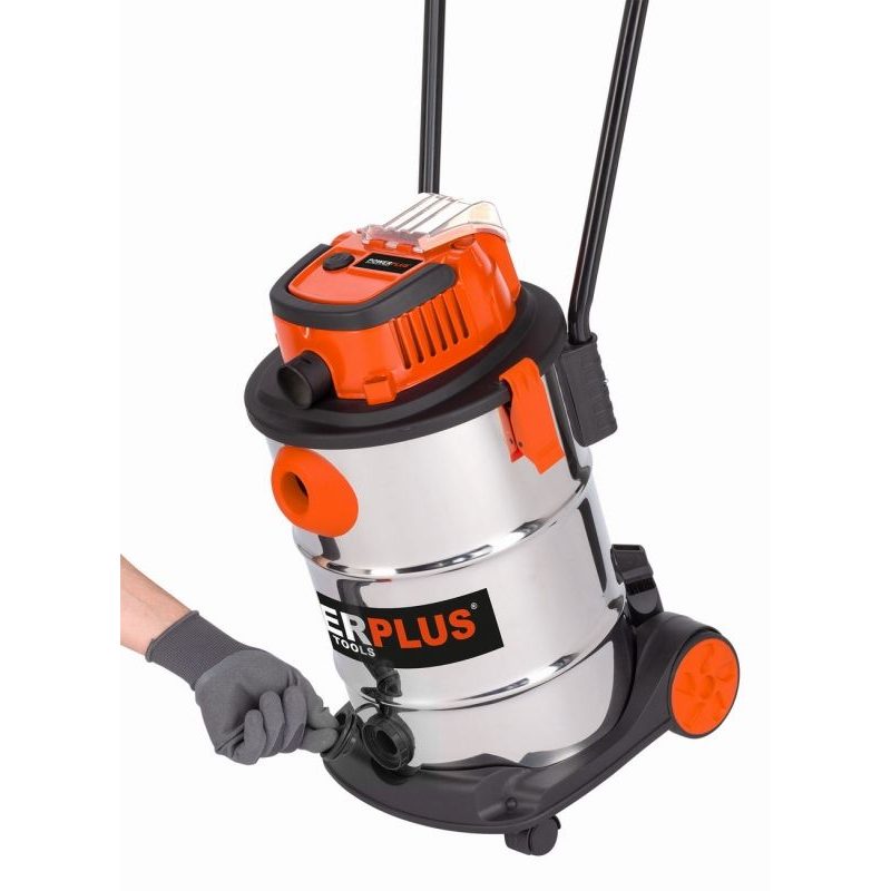 POWERPLUS POWDP6050 AKU VYSAVAČ SUCHO/MOKRO 20V (BEZ AKU) 30L - AKU VYSAVAČE, FUKARY - AKU NÁŘADÍ