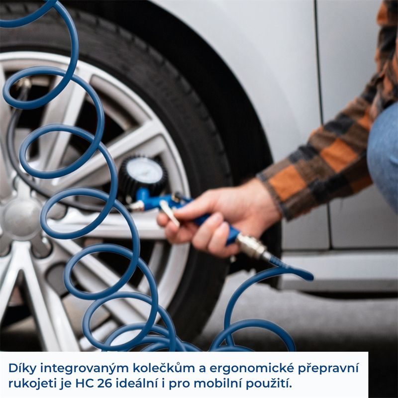 SCHEPPACH HC 26 OLEJOVÝ KOMPRESOR 8 BAR SE VZDUŠNÍKEM 24 L - OLEJOVÉ KOMPRESORY - PNEU NÁŘADÍ