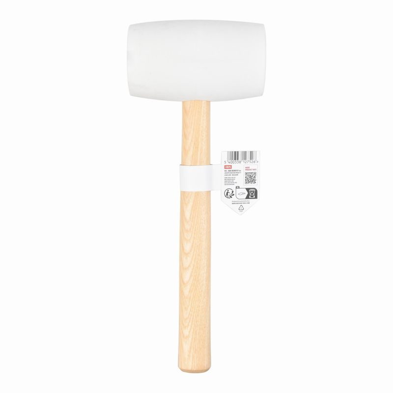 KREATOR KRTH90606 GUMOVÁ PALICE BÍLÁ 900G - DŘEVĚNÁ NÁSADA - GUMOVÉ PALICE - RUČNÍ NÁŘADÍ