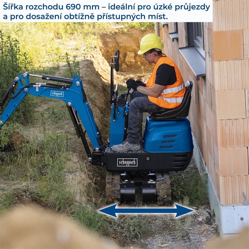 SCHEPPACH EXC 815 - MINIBAGR - NAKLADAČE, MINIBAGRY - STAVEBNÍ TECHNIKA