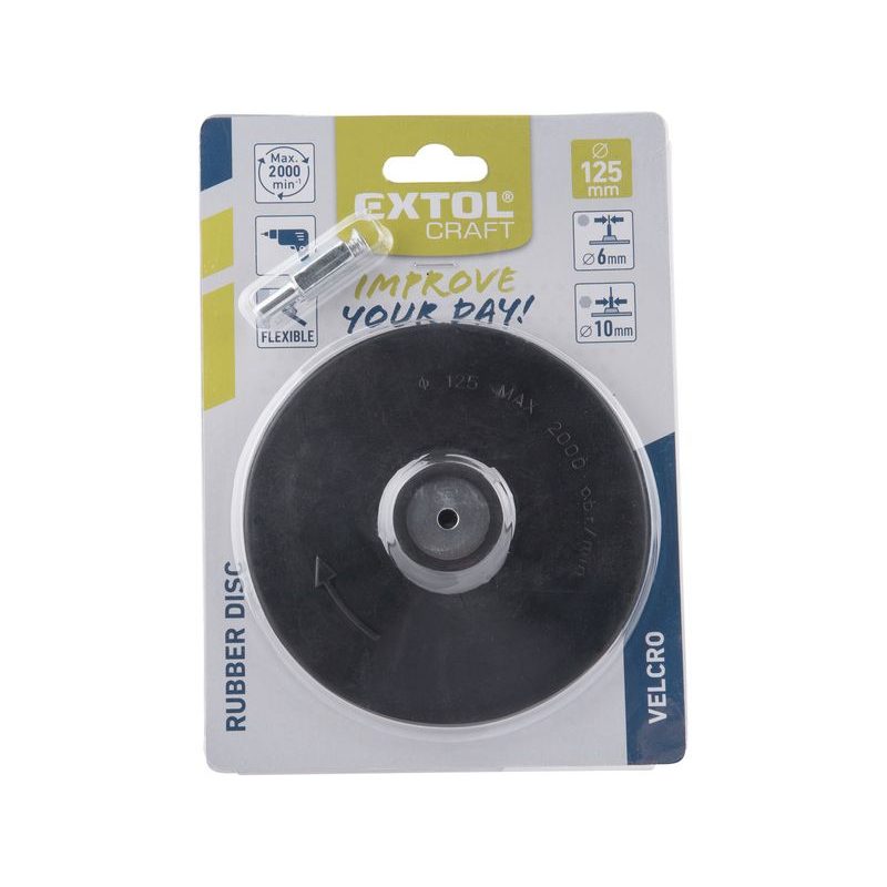 EXTOL CRAFT NOSIČ BRUSNÝCH VÝSEKŮ, DO VRTAČKY - SUCHÝ ZIP, O 125MM,, 108400 - BRUSNÉ KOTOUČE - PŘÍSLUŠENSTVÍ