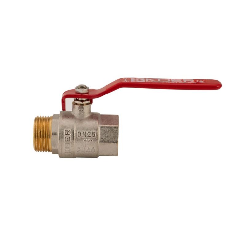 KULOVÝ KOHOUT PÁKOVÝ ČERVENÝ, KR.215 1"FM | KR.215 1"FM PROCRAFT - PŘÍSLUŠENSTVÍ (KOHOUTY, ŠROUBENÍ,...) - SANITA