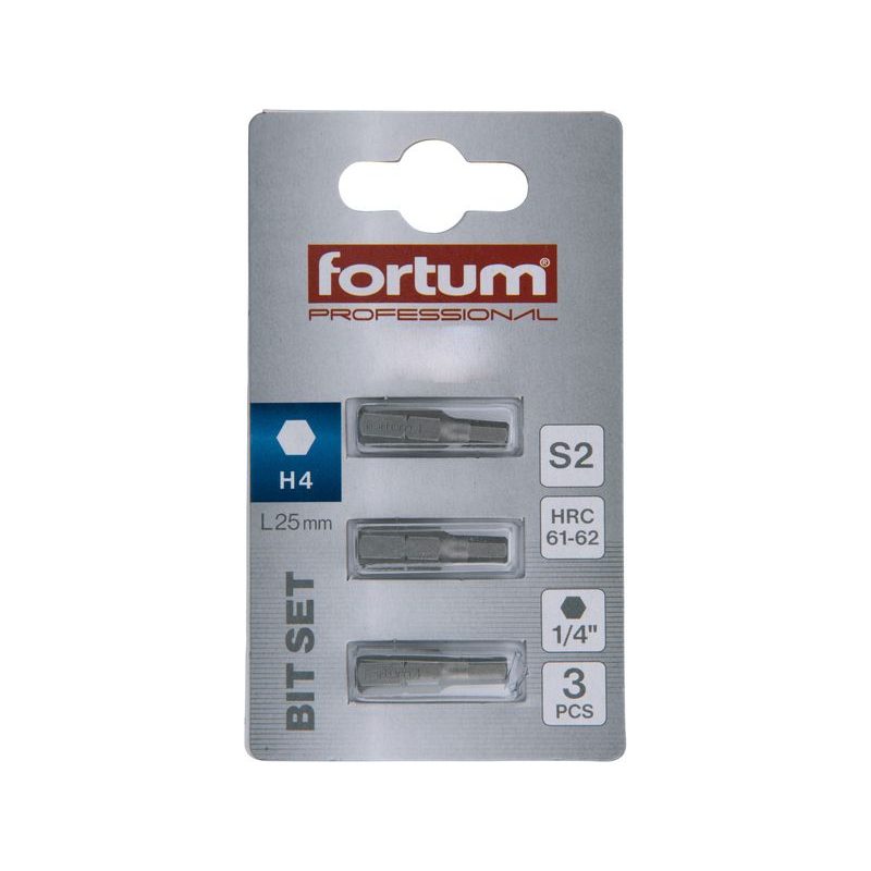 FORTUM HROT IMBUS SADA 3KS, H 4X25MM, S2, 4741505 - IMBUS HROTY 1/4 - PŘÍSLUŠENSTVÍ