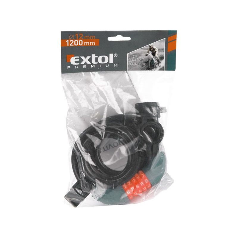 EXTOL PREMIUM ZÁMEK NA KOLO-LANKO, KÓDOVÉ ZAMYKÁNÍ, 12X1200MM, 8857824 - ZÁMKY NA KOLO - DÍLNA A GARÁŽ