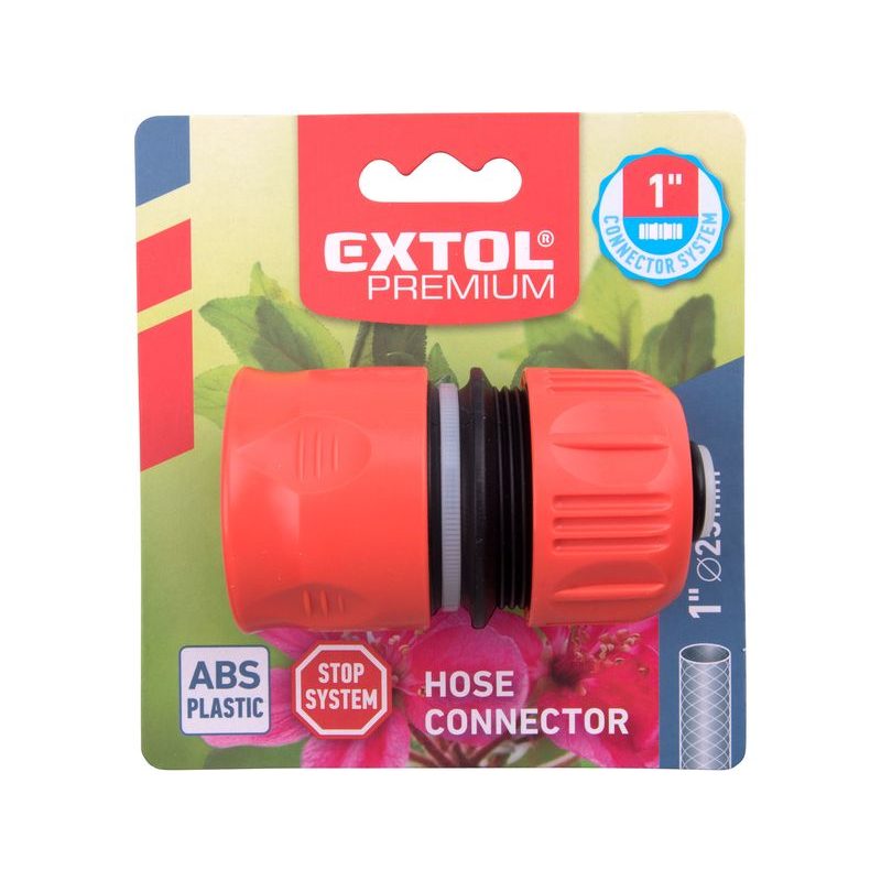 EXTOL PREMIUM RYCHLOSPOJKA NA HADICI 1"SYSTÉM, STOP VENTIL, ABS, 8876504 - PLASTOVÉ SPOJKY - ZAHRADA