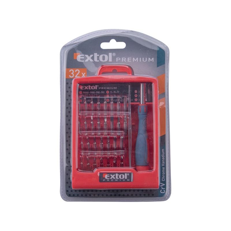 EXTOL PREMIUM ŠROUBOVÁK HODINÁŘSKÝ S MINI-HROTY, SADA 32KS, 8819105 - SADY ŠROUBOVÁKŮ - RUČNÍ NÁŘADÍ