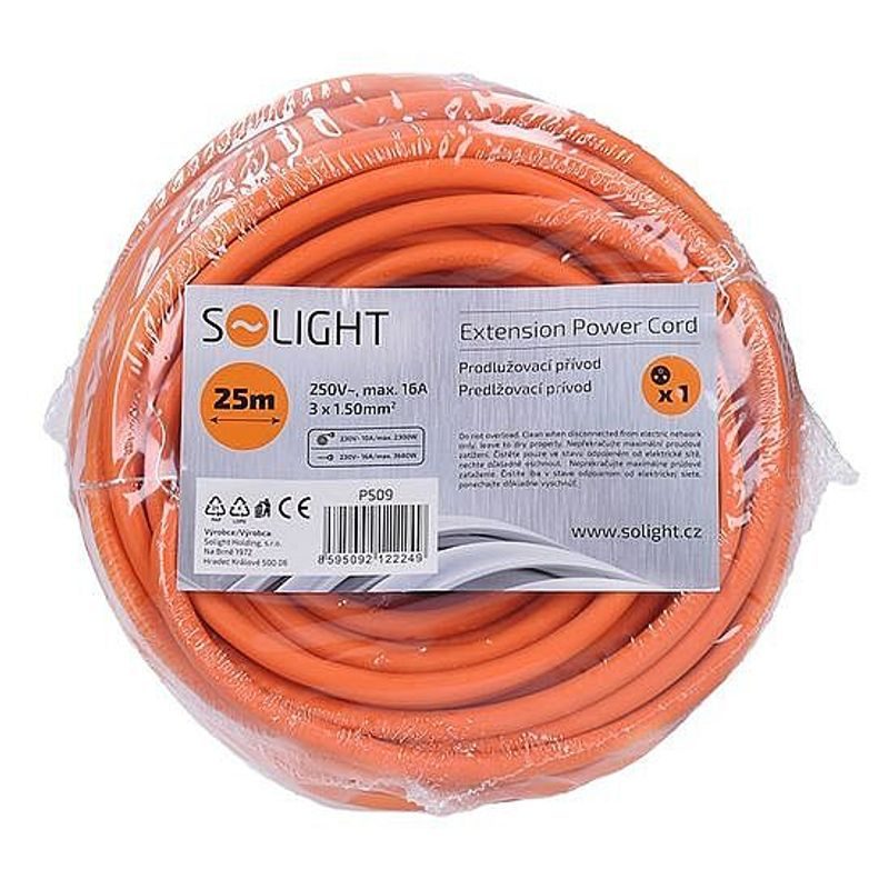 PRODLUŽOVACÍ PŘÍVOD 1Z, 3X1,5MM2, ORANŽOVÝ, 25M - PRODLUŽOVACÍ KABELY - PŘÍSLUŠENSTVÍ