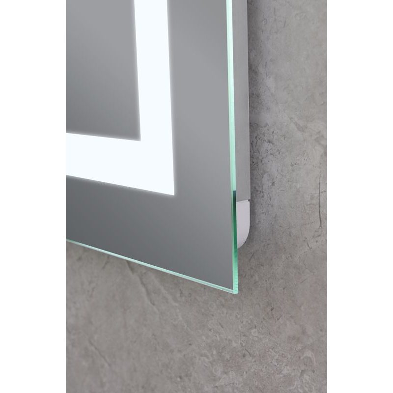 KOUPELNOVÉ ZRCADLO S LED OSVĚTLENÍM, PROTIZAMLŽOVACÍ FUNKCÍ, REGULACÍ JASU A HODINKAMI, MR06-60×80 H | MR06-60×80 HARD PROCRAFT - ZRCADLA - SANITA