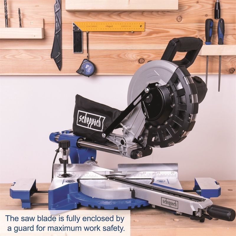 SCHEPPACH HM 254 POKOSOVÁ PILA S POTAHEM A LASEREM + 2. KOTOUČ - POKOSOVÉ PILY DO 260MM - ELEKTRICKÉ NÁŘADÍ