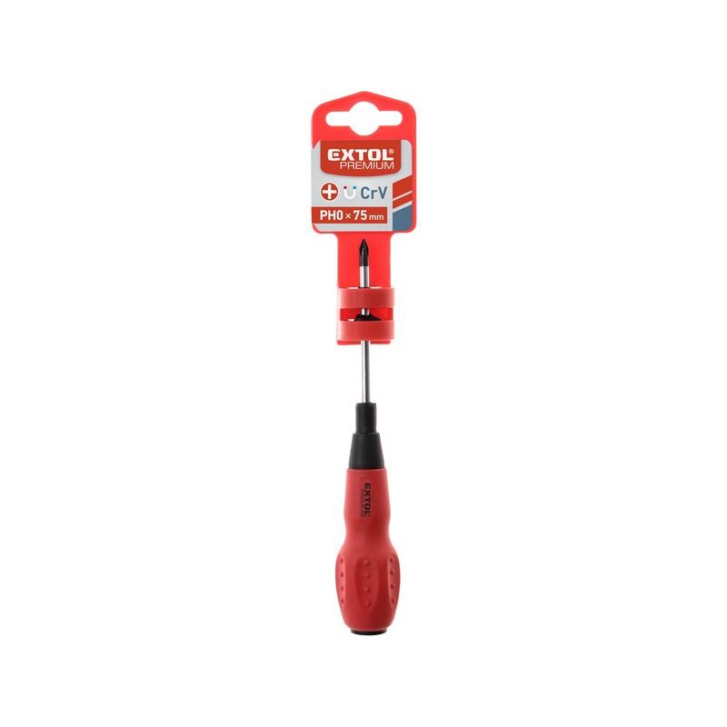 EXTOL PREMIUM ŠROUBOVÁK KŘÍŽOVÝ PHILLIPS, PH 0X75MM, CRV, 55021 - ŠROUBOVÁKY PHILLIPS PH - RUČNÍ NÁŘADÍ