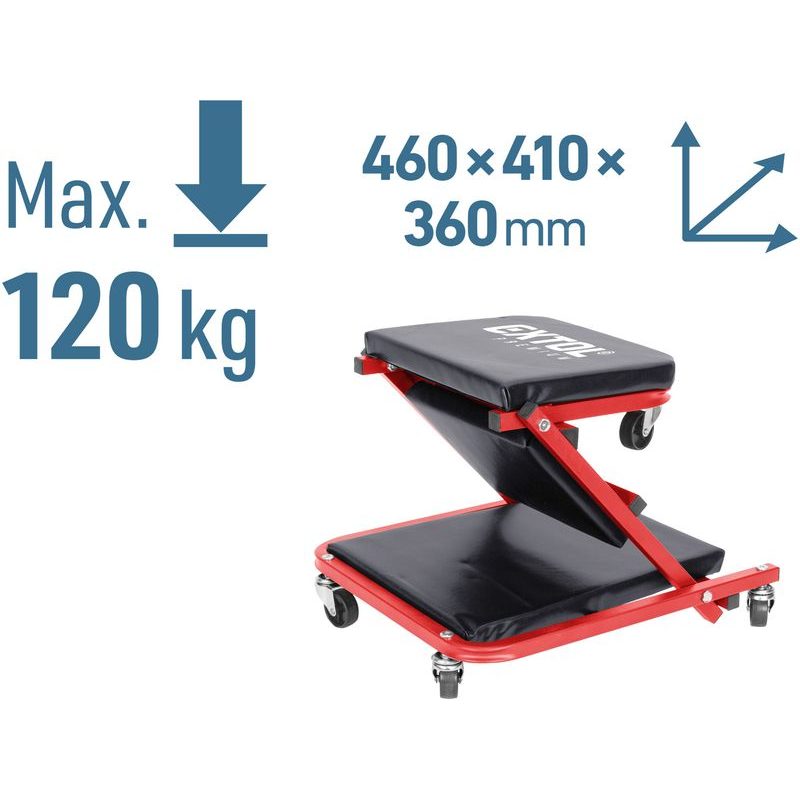 EXTOL PREMIUM LEHÁTKO/SEDÁK 2V1, MONTÁŽNÍ POJÍZDNÉ, ROZLOŽENO 91X41X12CM, AŽ 150/120KG, 8863302 - MONTÁŽNÍ LÉHATKA, SEDÁTKA - DÍLNA A GARÁŽ
