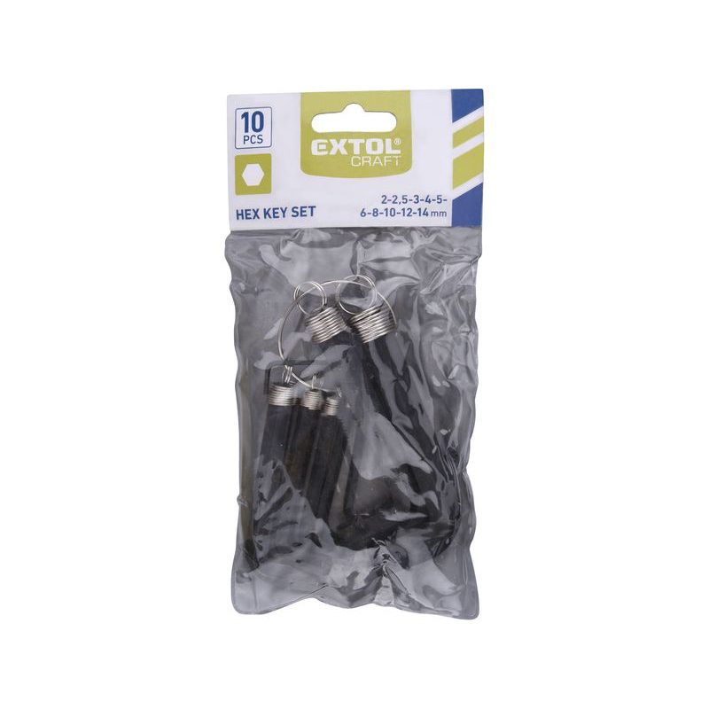 EXTOL CRAFT L-KLÍČE IMBUS, SADA 10KS, 2-14MM, 6612 - IMBUSOVÉ KLÍČE - RUČNÍ NÁŘADÍ