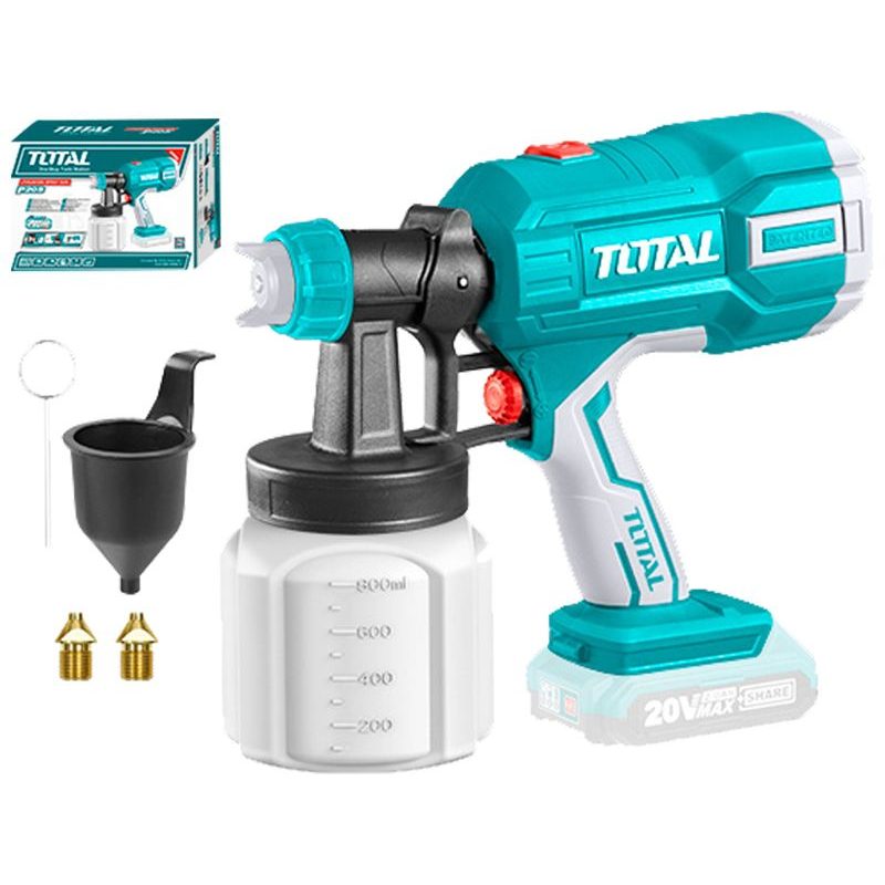 TOTAL PISTOLE STŘÍKACÍ NA BARVU AKU, 20V LI-ION, 2000MAH, BEZ BATERIE A NABÍJEČKY, TSGLI2003 - AKU SPECIALITY - AKU NÁŘADÍ