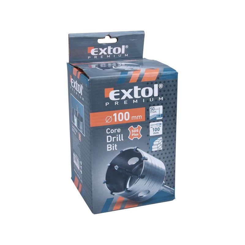 EXTOL PREMIUM VRTÁK SDS PLUS DO ZDIVA KORUNKOVÝ, O 100MM X 110MM, M16, 8801966 - DIAMANTOVÉ KORUNKY SDS PLUS - PŘÍSLUŠENSTVÍ