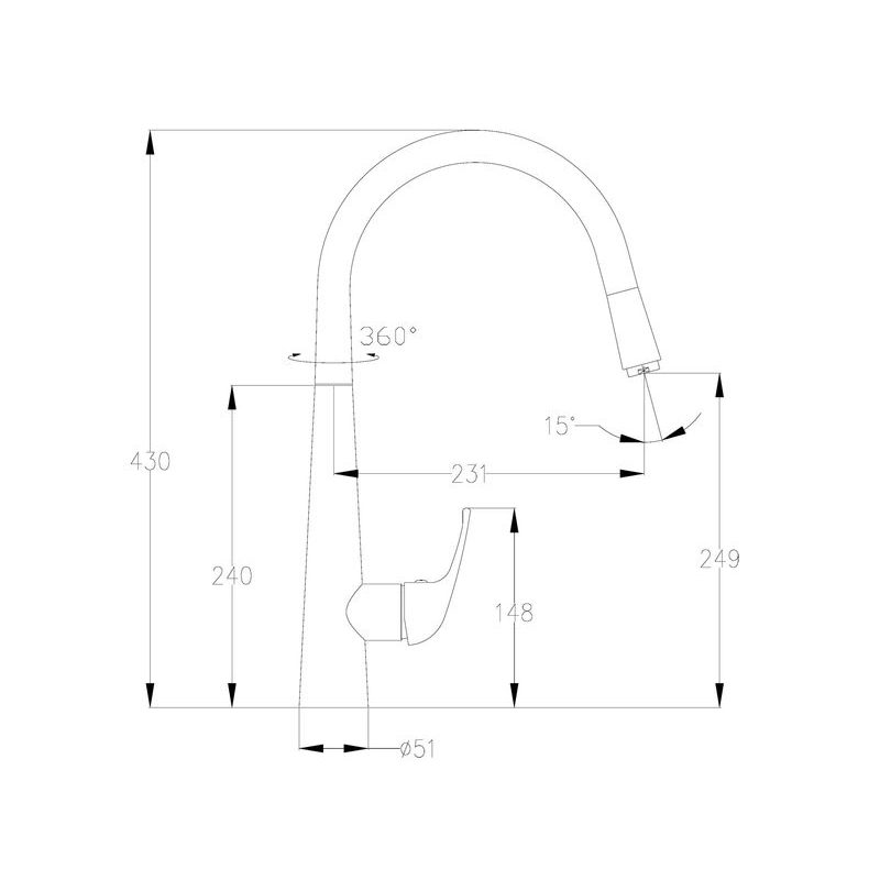 BALLETTO BATERIE UMYVADLOVÁ STOJÁNKOVÁ TELESKOPICKÁ, 81029 - UMYVADLOVÉ BATERIE - SANITA