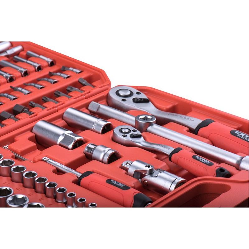 EXTOL PREMIUM HLAVICE NÁSTRČNÉ, SADA 94KS, 1/4", 1/2", CRV/S2, 8818337 - GOLA SADY - RUČNÍ NÁŘADÍ