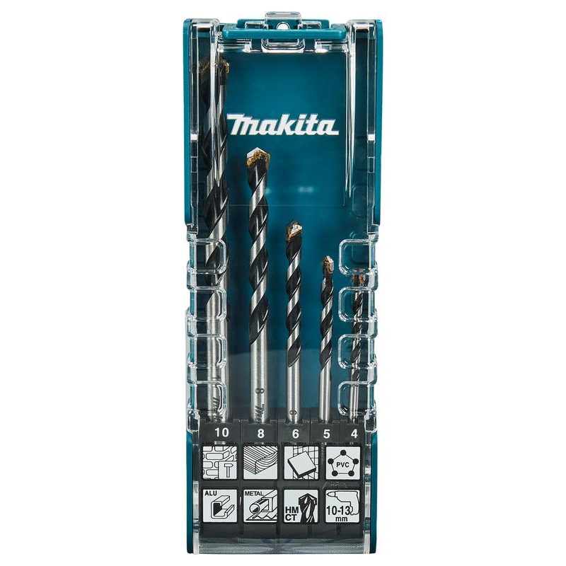 MAKITA E-14255 - SADA VRTÁKŮ S VÁLCOVOU STOPKOU UNIVERZÁLNÍCH MULTIMATERIÁL 5 KS V PLASTOVÉ KRABIČCE - VRTÁKY DO KOVU - PŘÍSLUŠENSTVÍ